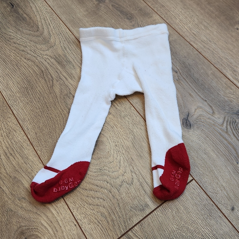 0-6 Months Red And White Gap Tights